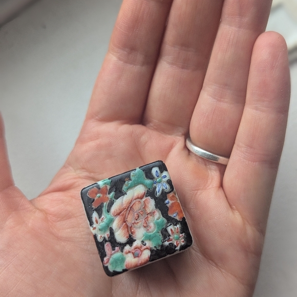 Pair Of Antique Famille Noire Chinese Cloisonne Trinket Boxes - Picture 11 of 11